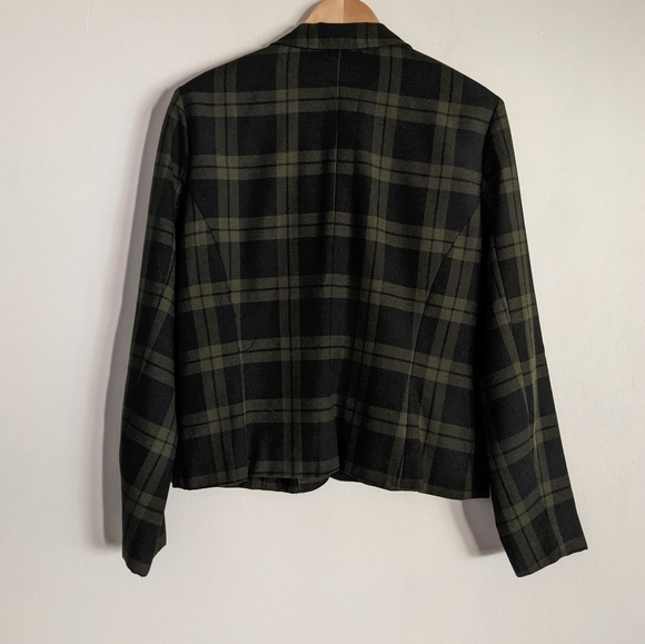 VTG 90's DAILY HABIT Plaid Blazer Zip Front Jacket - Picture 5 of 11